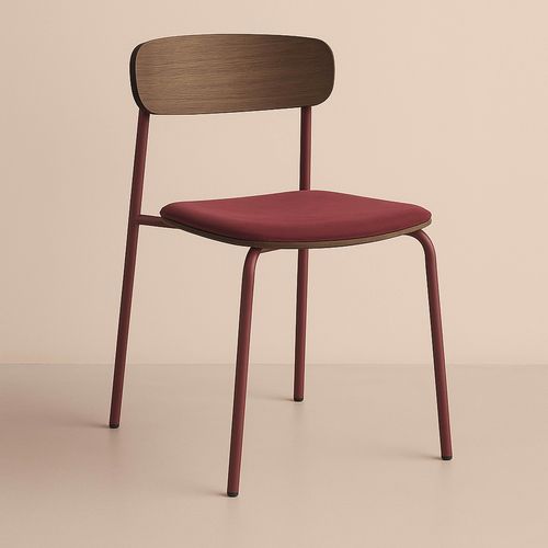 Lot De 2 Chaises Empilables En Bois Bordeaux Lexy