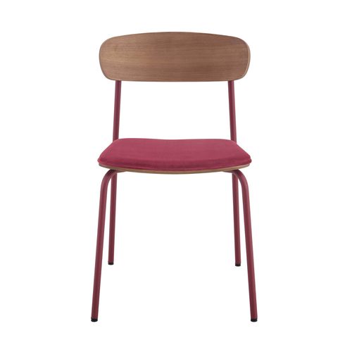 Lot De 2 Chaises Empilables En Bois Bordeaux Lexy
