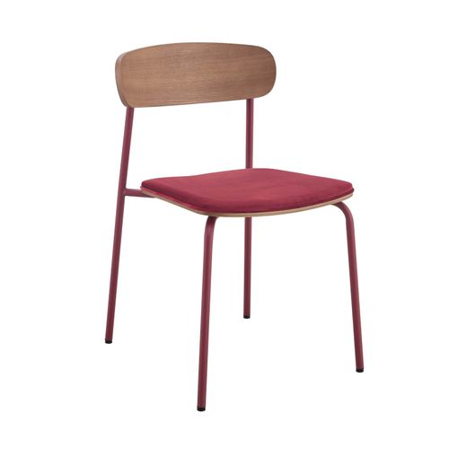 Lot De 2 Chaises Empilables En Bois Bordeaux Lexy