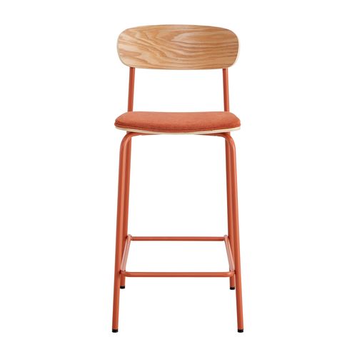 Lot De 2 Chaises Hautes En Bois Orange Lexy