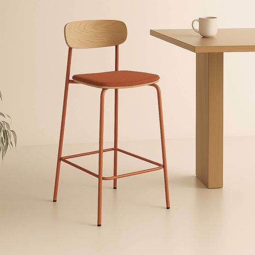 Lot De 2 Chaises Hautes En Bois Orange Lexy