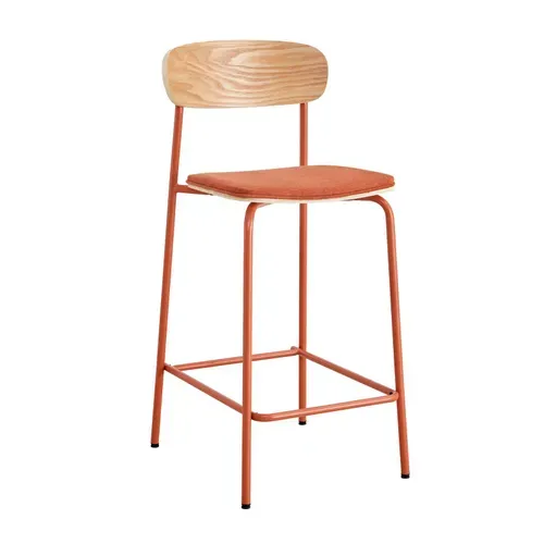Lot De 2 Chaises Hautes En Bois Orange Lexy