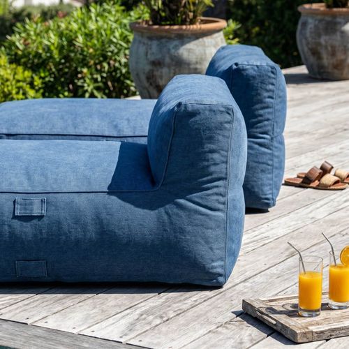 Salon De Jardin Modulable Avec 2 Méridiennes Bleu Pacific Mixi