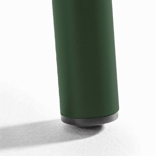 Ensemble Table De Jardin Carrée Et 2 Fauteuils Acier 70 Cm Vert Forêt
