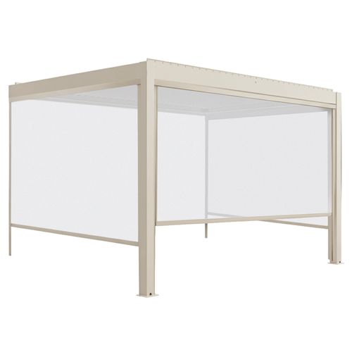 Pergola Bioclimatique Adossée Motorisée 3x4m Et 3 Stores Crème Thebes