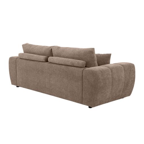 Canapé Droit 3 Place Taupe L 238 Cm   Tissu Bubble
