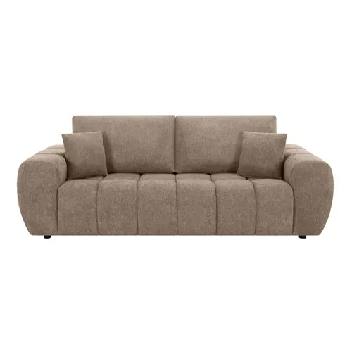 Canapé Droit 3 Place Taupe L 238 Cm   Tissu Bubble