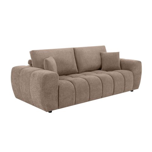 Canapé Droit 3 Place Taupe L 238 Cm   Tissu Bubble