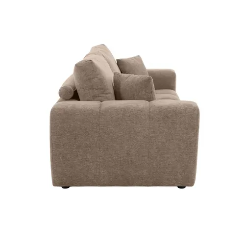 Canapé Droit 3 Place Taupe L 238 Cm   Tissu Bubble