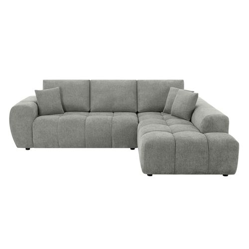 Canapé D'angle 3 Places Avec Méridienne Gris Clair L 270 Cm Tissu Bubble