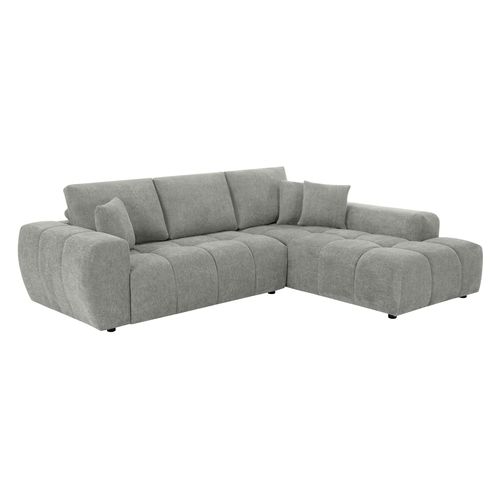 Canapé D'angle 3 Places Avec Méridienne Gris Clair L 270 Cm Tissu Bubble