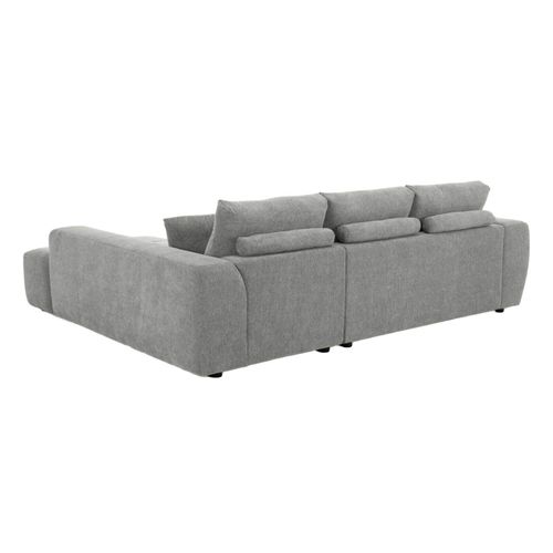 Canapé D'angle 3 Places Avec Méridienne Gris Clair L 270 Cm Tissu Bubble