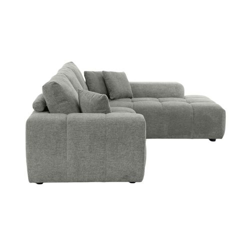 Canapé D'angle 3 Places Avec Méridienne Gris Clair L 270 Cm Tissu Bubble