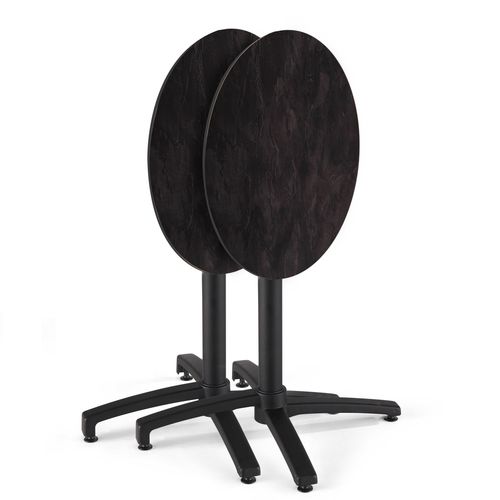 Table De Jardin Ronde 60 Cm Inclinable Aluminium Et Hpl Ardoise  Opera