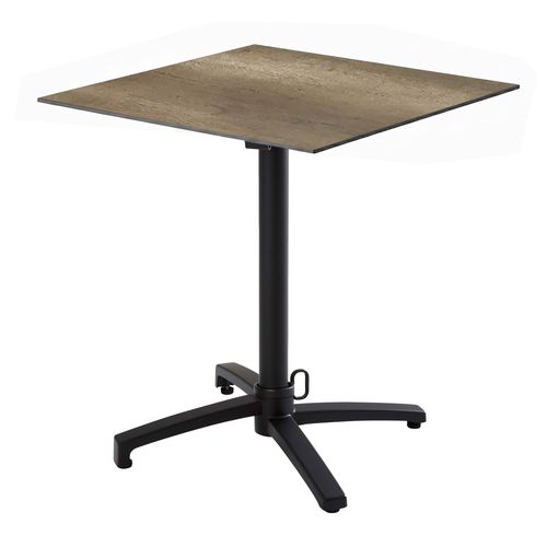 Table Bistrot De Jardin Carrée Inclinable 60cm 4 Places Chêne Fumé