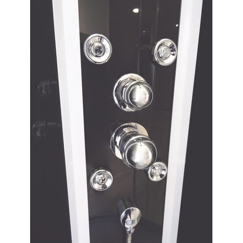 Cabine De Douche Gena - Sans Silicone - 1/4c  - Profilés Aluminium - Blanc - En Kit - 80cm