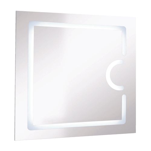 Miroir Salle De Bain Rétro-éclairant Nevis - Argent - 80x80cm - Verre - Fonction Antibuée