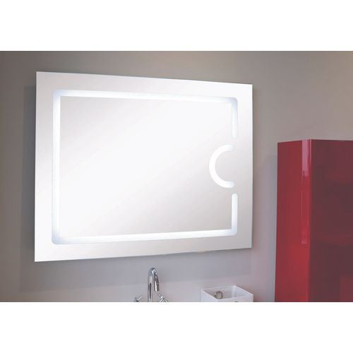 Miroir Salle De Bain Rétro-éclairant Nevis - Argent - 80x80cm - Verre - Fonction Antibuée