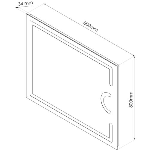 Miroir Salle De Bain Rétro-éclairant Nevis - Argent - 80x80cm - Verre - Fonction Antibuée