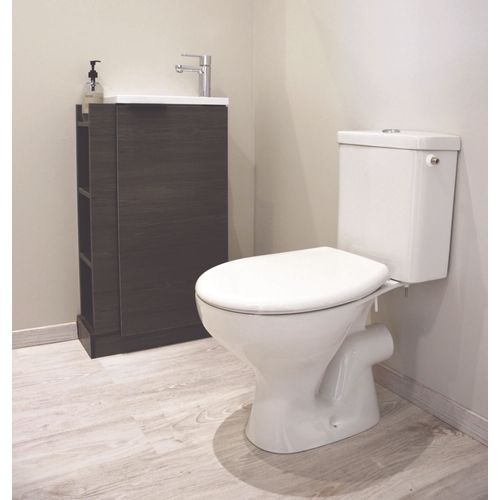 Pack Wc Serti Nf à Bride - Sortie Horizontale - Abattant Nf Abs - Mécanisme 3/6l