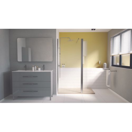 Déflecteur Volet Anti Projection - Verre Trempé 8mm - Finition Chromé - 40x200cm