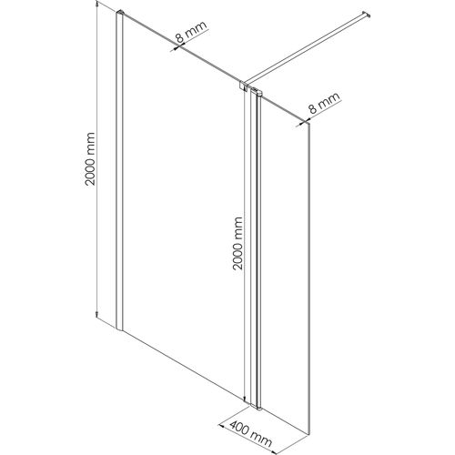 Déflecteur Volet Anti Projection - Verre Trempé 8mm - Finition Chromé - 40x200cm