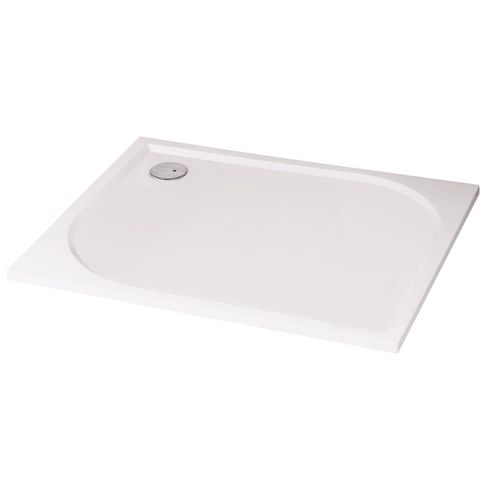 Receveur De Douche à Poser Extra-plat épaisseur 28mm En Pierre Naturelle Sanindusa Stonit Marina 210x80 Antiderapant Naturel Classe C3 Blanc 96933474