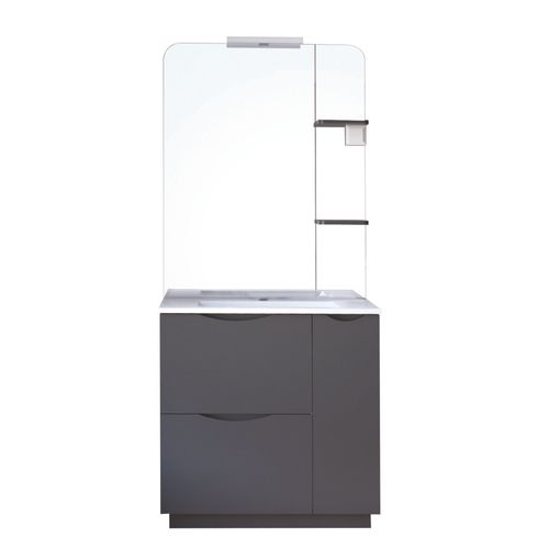 Meuble De Salle De Bain à Poser Palermo - 80cm - Gris Anthracite - Laqué