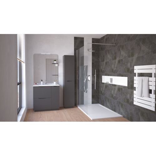 Meuble De Salle De Bain à Poser Palermo - 80cm - Gris Anthracite - Laqué