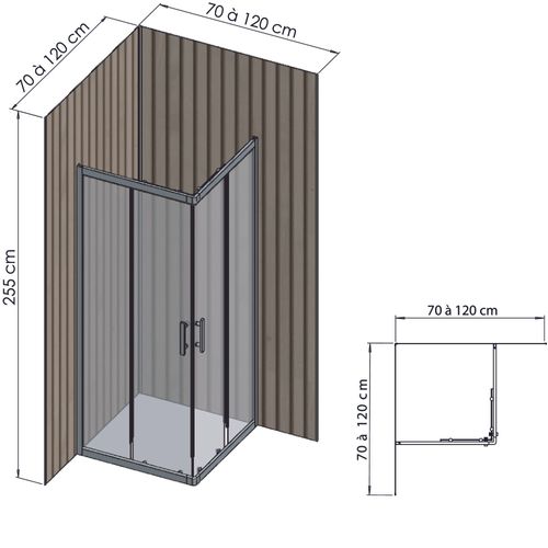 Pack Complet De Montage Panneaux Muraux Tasseau Bois 120 Cm - Profilé Chromé Inclus