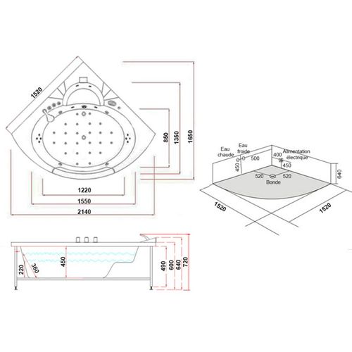 Baignoire Balnéo Manhattan 38 Jets Whirlpool