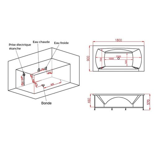 Baignoire Balnéo Kilauea 26 Jets Whirlpool