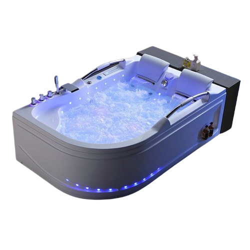 Baignoire Balnéo D'angle Havanna Basique Supply24 - 164x148cm, 10 Jets, LED
