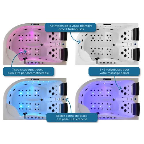 Baignoire Balnéo Kalliste Droite 47 Jets Whirlpool