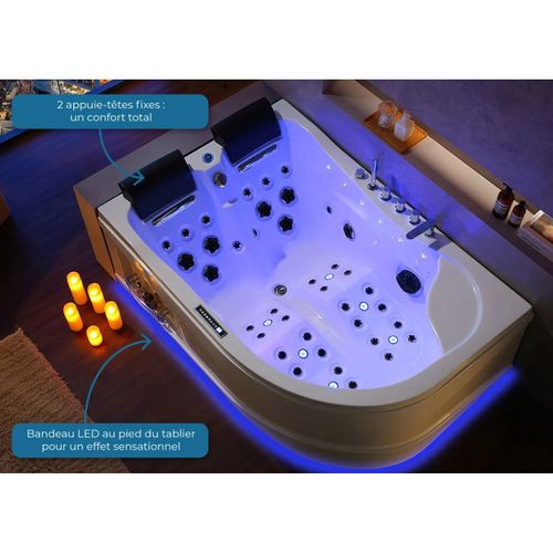 Baignoire Balnéo Kalliste Droite 47 Jets Whirlpool