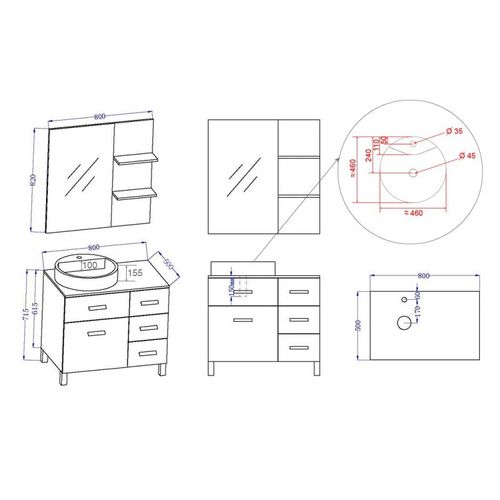 Meuble De Salle De Bain Milan Noir