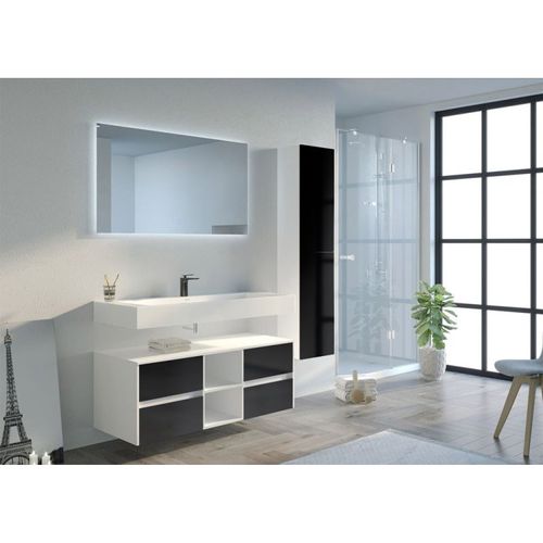 Meuble De Salle De Bain Visenza 1200 Noir