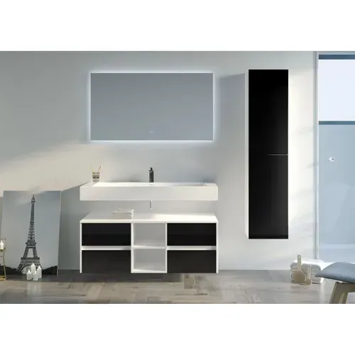 Meuble De Salle De Bain Visenza 1200 Noir