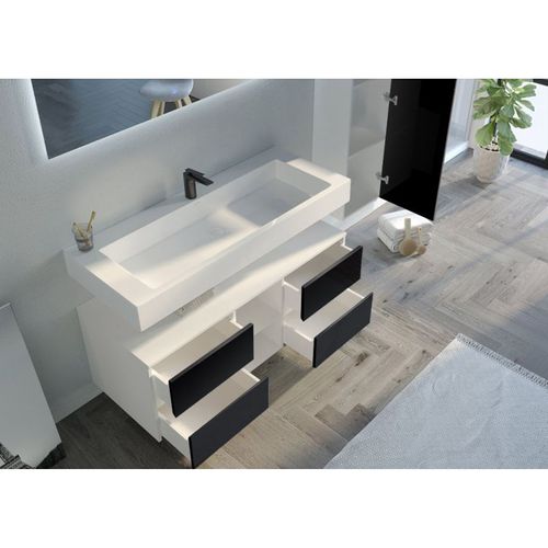 Meuble De Salle De Bain Visenza 1200 Noir