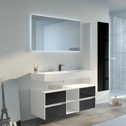 Meuble De Salle De Bain Visenza 1200 Noir