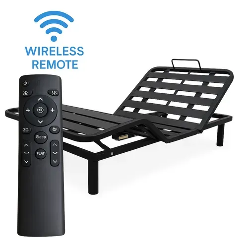 Ensemble Lit Électrique 180x200 Gris – Sommier Relaxation à Lattes + Contour Bouclette + Matelas