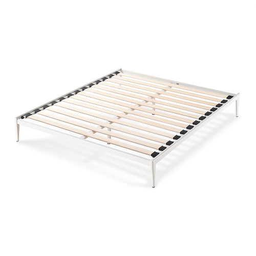 Sommier Métallique 160x200 Style Industriel Noir - Cadre à Lattes Larges - Design Style Urbain