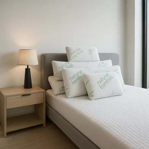 Oreiller Mémoire De Forme Bambou, Micro-perforé - Collection Bamboo - 30 X 50 Cm