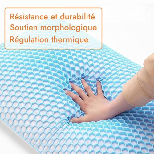Oreiller Mémoire De Forme Intelligent, Structure Alvéolée - Collection Tpe - 30 X 50 Cm