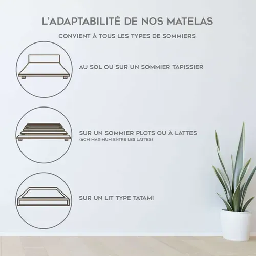 Matelas César 90x190 Cm - Mémoire De Forme - Surmatelas Intégré - 22 Cm - Technologie Pro-suit®
