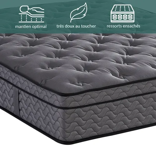 Matelas Luxury Serenity 140 x 200 Cm - Confort Premium - Ressorts Ensachés - Latex