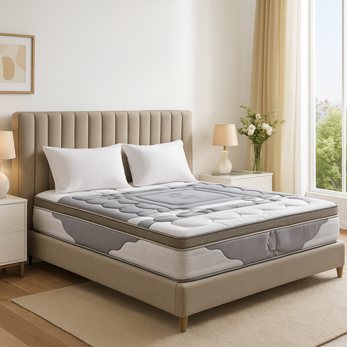 Matelas Platinium 90x190 Cm - 32 Cm - Latex, Mémoire De Forme Et Ressorts Ensachés