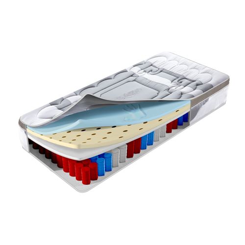 Matelas Platinium 90x190 Cm - 32 Cm - Latex, Mémoire De Forme Et Ressorts Ensachés