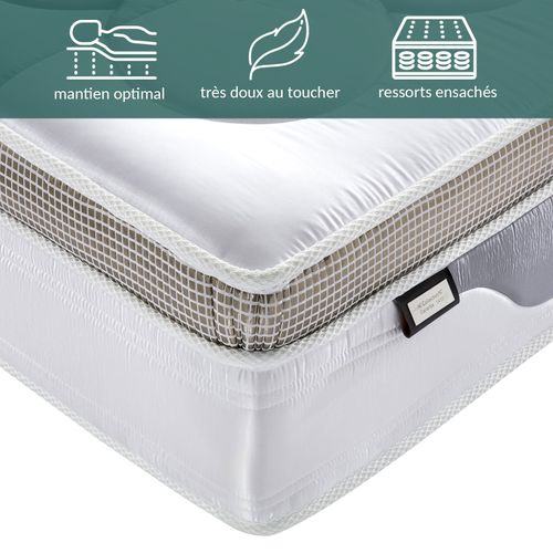 Matelas Platinium 180x200 Cm - 32 Cm - Latex, Mémoire De Forme Et Ressorts Ensachés