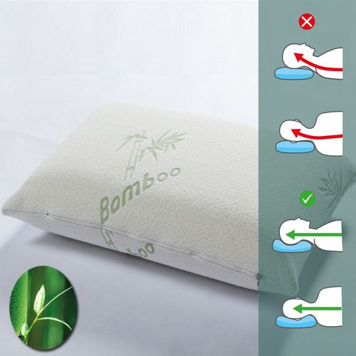 Oreiller Bamboo 30 X 50 Cm - Mousse à Mémoire De Forme - Déhoussable